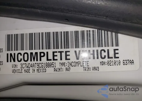 2012 Ram 2500 St from USA, damaged, VIN 3C7WD4AT9CG188051